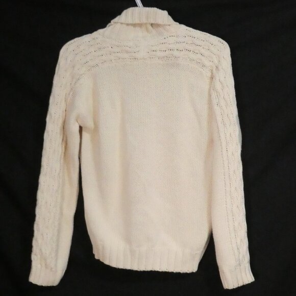 BIANCA NYGARD | medium 10-12 | Ivory Cable Knit Turtleneck Sweater - Picture 2 of 16